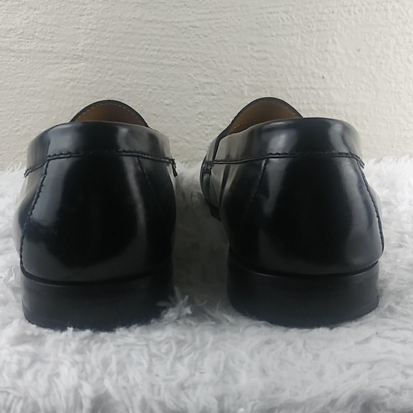 Cole Hann Black Genuine Leather Tassel Upper Almond Toe Slip On Loafer Shoe - Picture 6 of 13